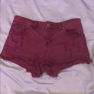 Burgundy shorts